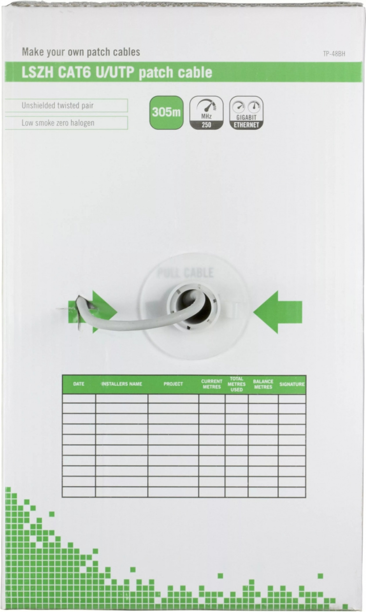 DELTACO U/UTP patchkabel, LSZH (Low Smoke Zero Halogen),multi core led