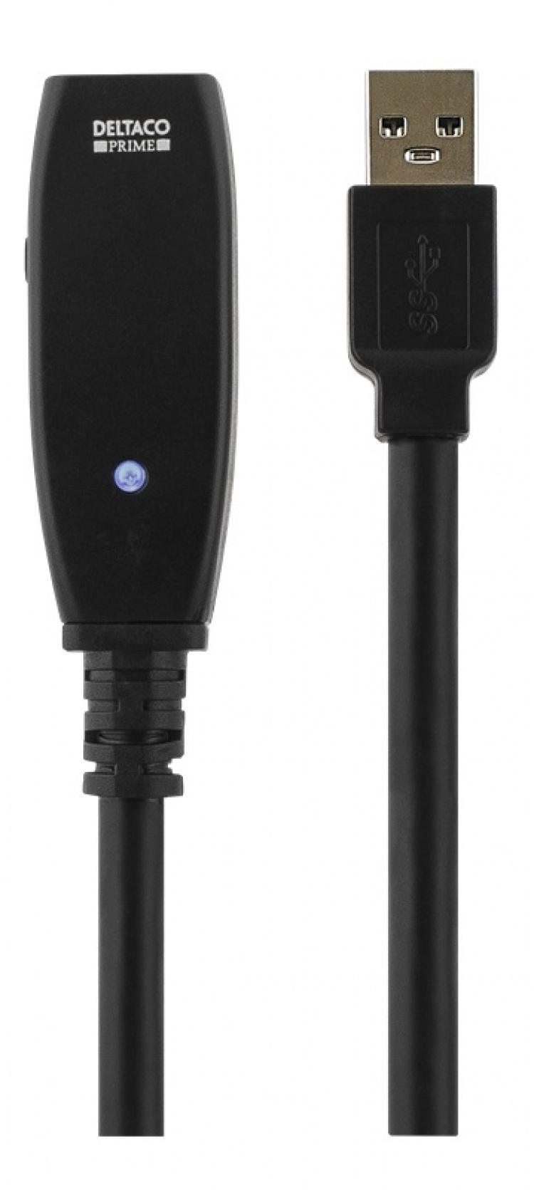 DELTACO USB 3.0-forlængerkabel, aktivt, Type A han - Type A han, <b>2