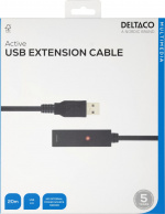 DELTACO PRIME USB 2.0 forlængerkabel, <b>aktivt</b>, Type A han - Typ DELTACO PRIME USB 2.0 forlængerkabel, <b>aktivt</b>, Type A han - Typ