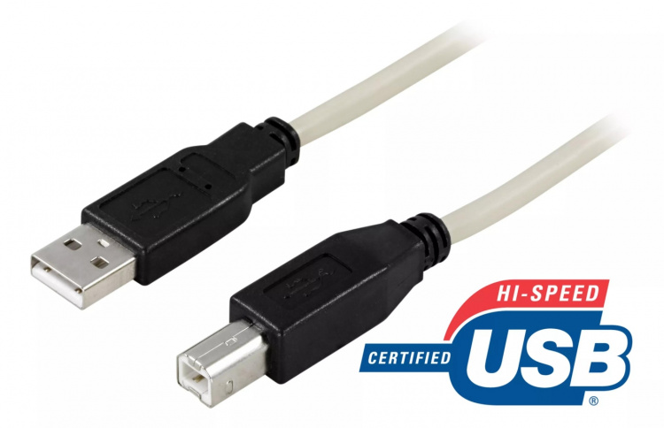 DELTACO USB 2.0 kabel Type A han - Type B han 3m