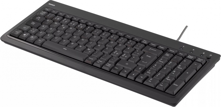 DELTACO kompakt tastatur med baggrundsbelyste taster, nordisk layout,