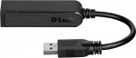 D-Link USB 3.0 netværksadapter, 10/100/1000Mbps, 1xRJ45, 1xUSB3.0 Typ