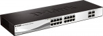 D-Link netværksswitch, Layer 2, 10/100/1000Mbps, 16xRJ45, 4xSFP, meta