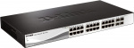 D-Link netværksswitch, Layer 2, 10/100/1000Mbps, 24xRJ45, 4xSFP, meta