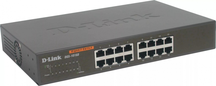 D-Link switch, 16x10/100/1000Mbps, RJ45