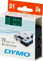 DYMO D1, markeringstape, 19mm, sort tekst på grøn tape, 7m - 45809