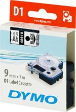 DYMO D1, markeringstape, 9mm, sort tekst på transparent tape, 7m - 40