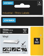 DYMO Rhino Professional, mærkbar permanent vinyltape, 19 mm, hvid tek