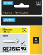 DYMO Rhino Professional, mærkbar permanent vinyltape, 24 mm, sort tek