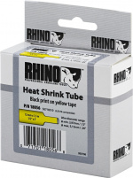 DYMO RhinoPRO, shrink tubing, 12x1,5 mm, sort tekst på gul tape, 1,5