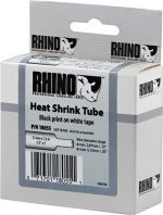 DYMO RhinoPRO, shrink tubing, 12x1,5 mm, sort tekst på hvid tape, 1,5