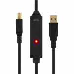 DELTACO PRIME USB 2.0 kabel Type A han - Type B han, <b>aktiv</b>, 5m,