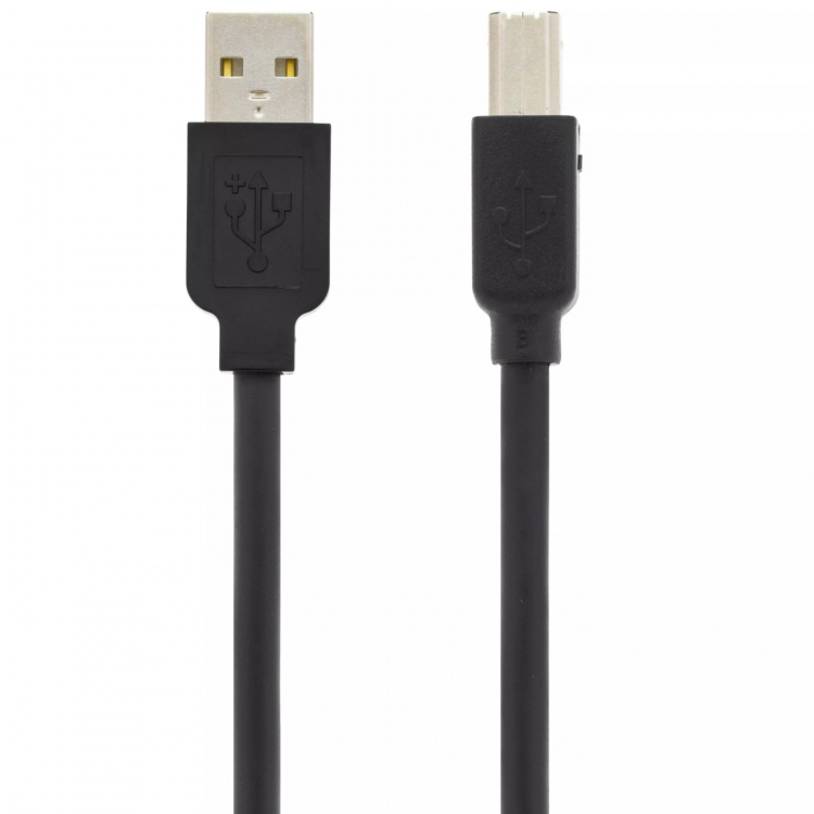 DELTACO PRIME USB 2.0 kabel Type A han - Type B han, aktiv, 10m, sort