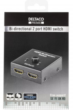 DELTACO Manuel dobbelrettet HDMI-switch,2 indgange til 1 udgang, eller