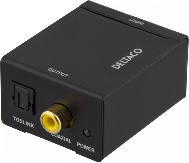 DELTACO lydkonverter fra analog til digital, 2xRCA, coaxial, S/PDIF, s