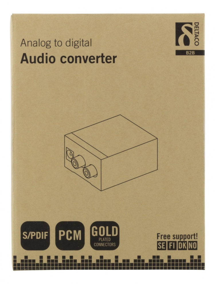 DELTACO lydkonverter fra analog til digital, 2xRCA, coaxial, S/PDIF, s