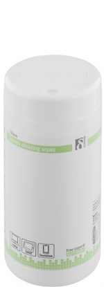 DELTACO vådservietter, til rengøring af skærme, indeholder 100 stor