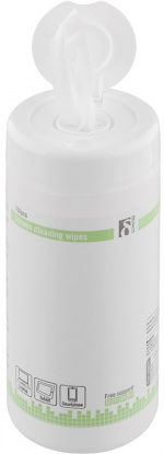 DELTACO vådservietter, til rengøring af skærme, indeholder 100 stor