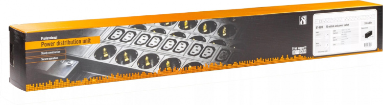 DELTACO Strømskinne med <b>15xCEE 7/4 udtag</b>, 1xCEE 7/7 tilslutnin