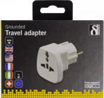 DELTACO rejseadapter,UK/US/Italien/Schweiz - EU, 250V/16A, jordet, hvi