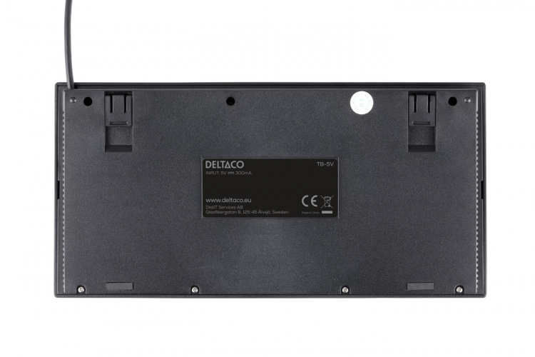 DELTACO minitastatur, USB, sort, svensk layout