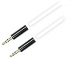 DELTACO lydkabel, 3,5mm han til 3,5mm han, 0,5m, hvid