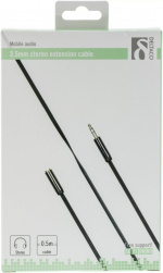 DELTACO lydkabel, 3,5mm ret han til 3,5mm hun, <b>4-pin</b>, 0,5m, so