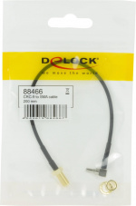 DeLOCK adapter, CRC-9 han vinklet 90° - ret SMA hun, 0,2m, sort