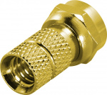 DELTACO F-stik, han, 6,2mm RG59/antennekablel, skruemontering, guldple