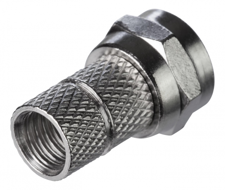 DELTACO F-stik, han, 6,2mm RG59/antennekablel, skruemontering, guldple