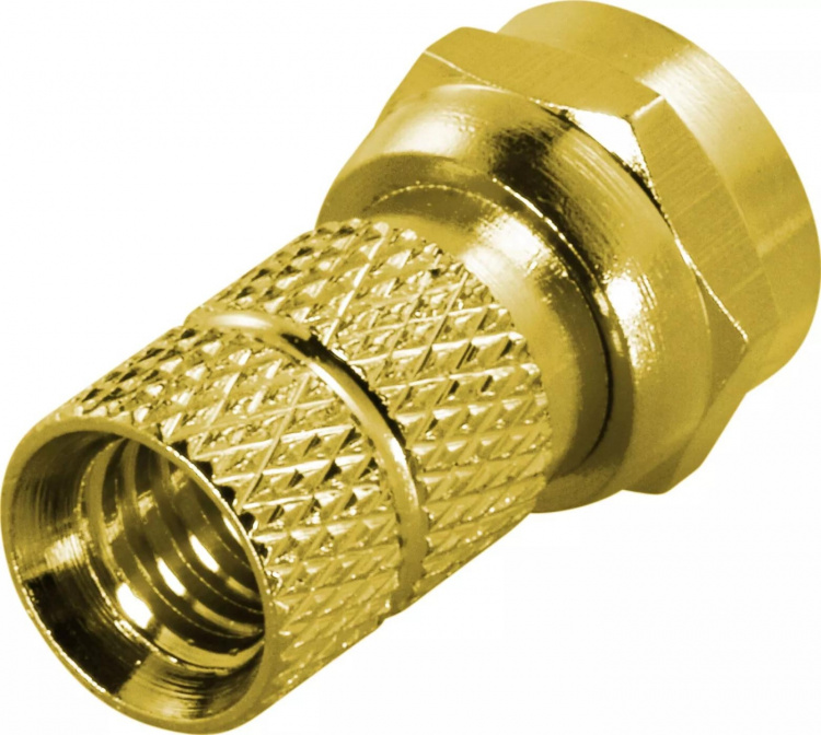 DELTACO F-stik, han, 6,2mm RG59/antennekablel, skruemontering, guldple