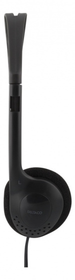 DELTACO Stereo Headphones , volumekontrol, 1x 3,5mm, ca 2m kabel