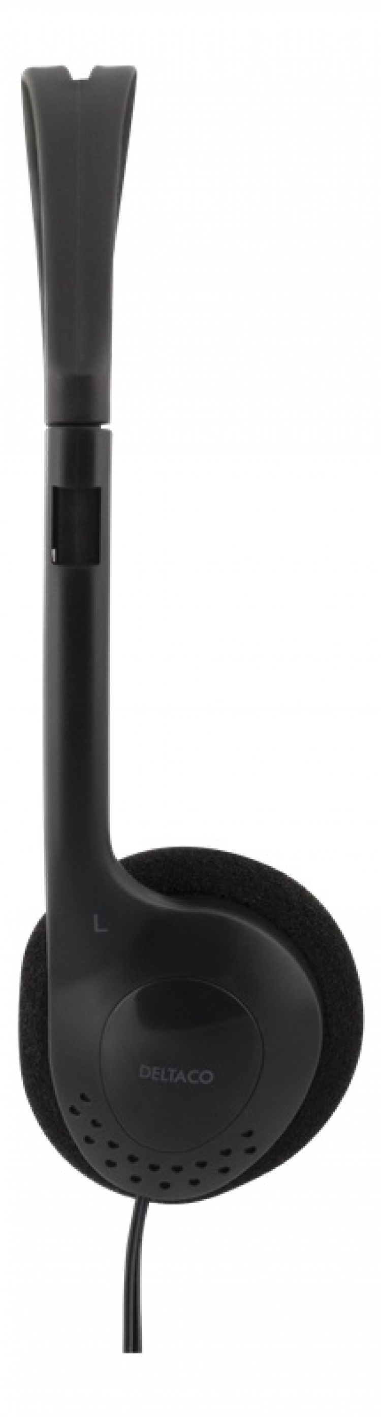 DELTACO Stereo Headphones , volumekontrol, 1x 3,5mm, ca 2m kabel