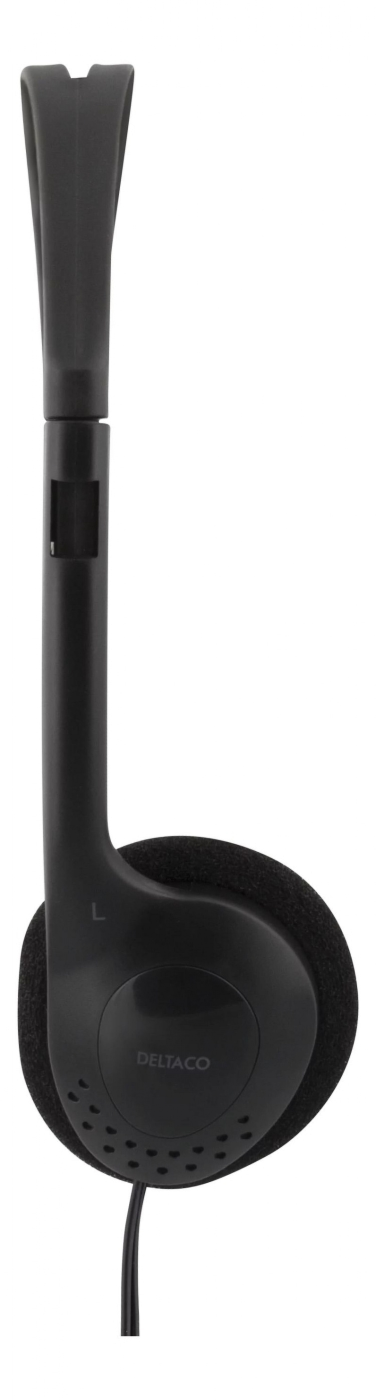 DELTACO Stereo Headphones , volumekontrol, 1x 3,5mm, ca 2m kabel