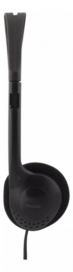 DELTACO Stereo Headphones , volumekontrol, 1x 3,5mm, ca 2m kabel