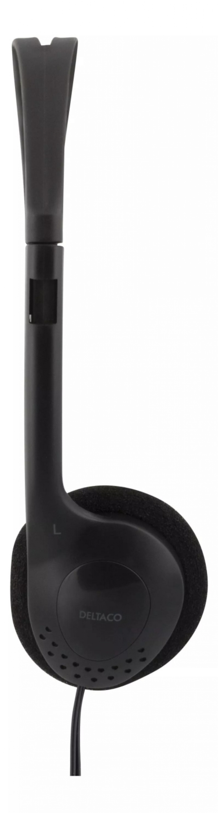 DELTACO Stereo Headphones , volumekontrol, 1x 3,5mm, ca 2m kabel