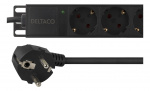 DELTACO strømskinne med 10xCEE 7/4 udtag 7/7, 0,501m 1U,3m sor