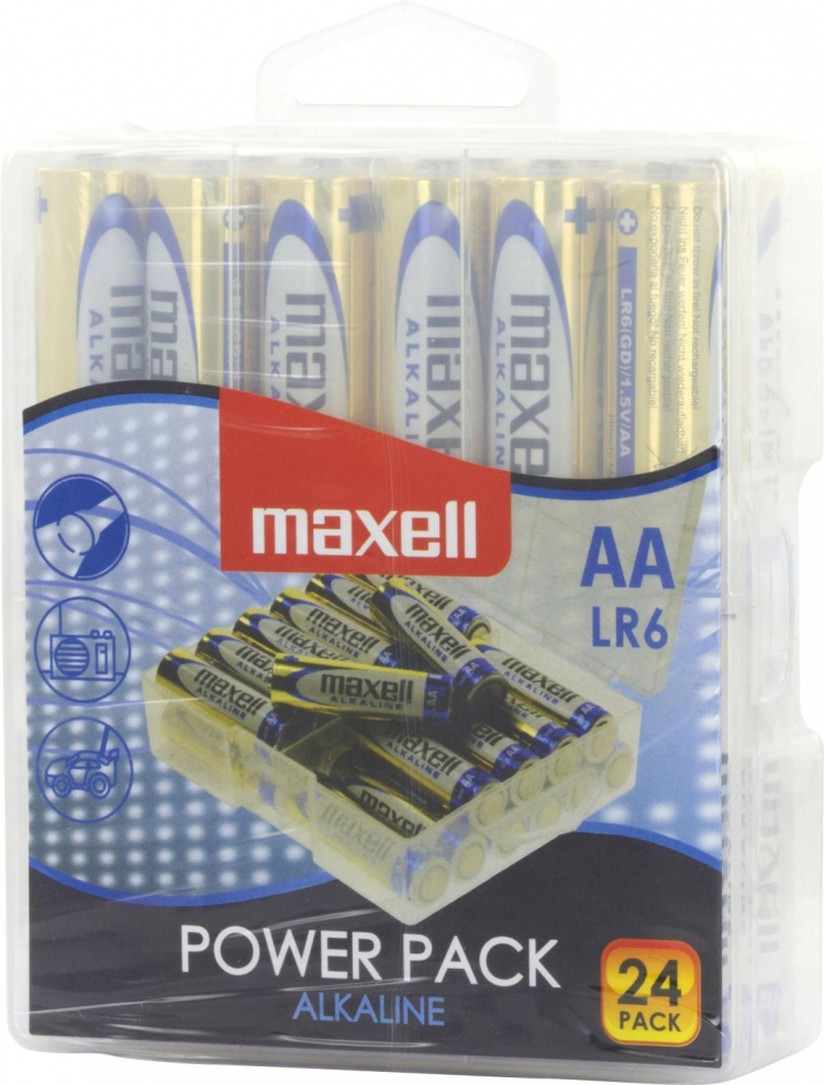 Maxell Power Pack Alkaline, LR06 / AA batterier, 1,5V, <b>24-pak</b>