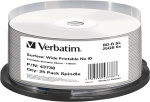 Verbatim BD-R, 6x, 25GB/200min, 25pack spindel, printbar hvid, Hard Co