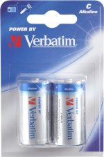 Verbatim batterier, C (LR14), 2-pack Alkaline, 1,5 V