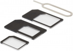 DELTACO SIM-kortadapter til micro/mini/nano-sim, sort
