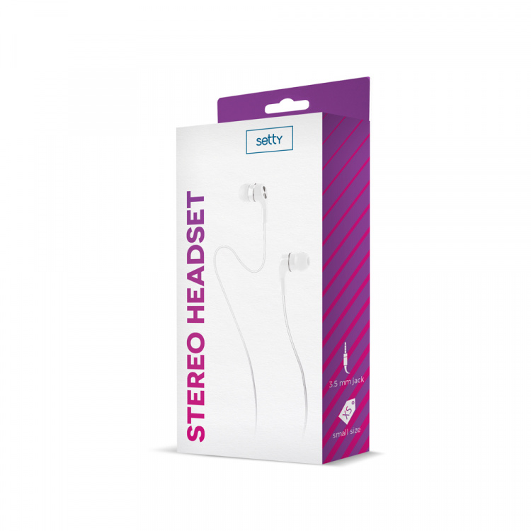 Setty in-ear hovedtelefoner (3,5 mm), hvid