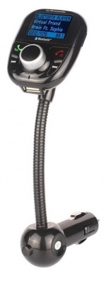 FM-sender med Bluetooth-håndfri og biloplader, Sort