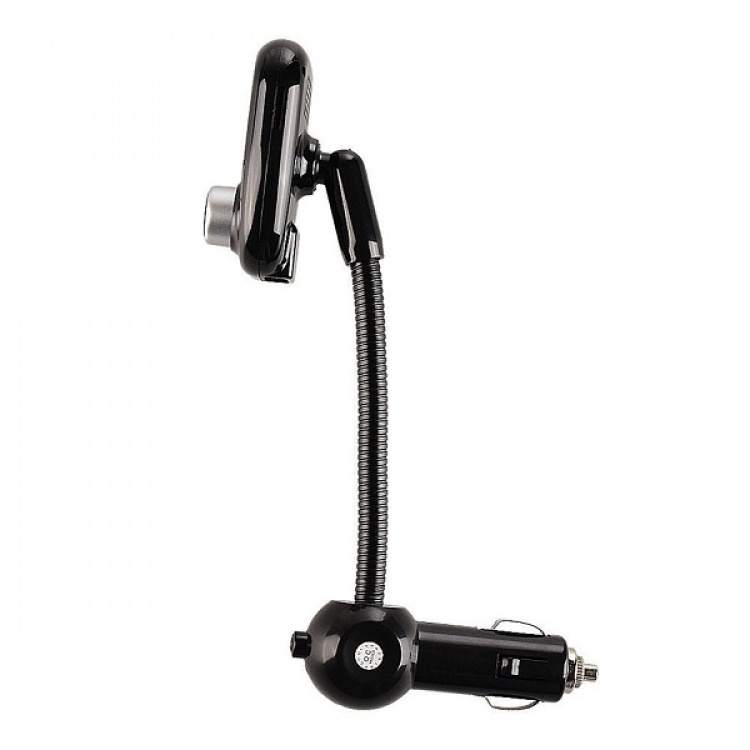 FM-sender med Bluetooth-håndfri og biloplader, Sort