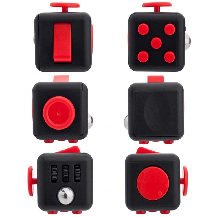 Fidget Cube, Sort/Rød