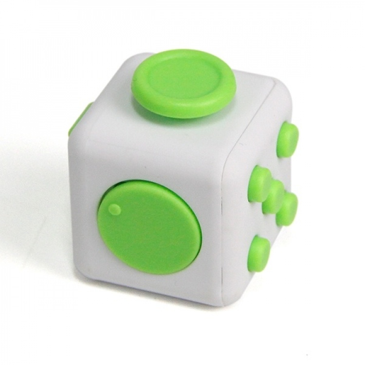 Fidget Cube, for øget koncentration, Hvid/Grøn Fidget Cube, for øget koncentration, Hvid/Grøn