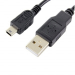 Mini USB kabel, 1 meter, svart
