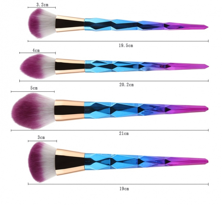 Professionelle, skånsomme makeup-pensler 7-pak, Diamond