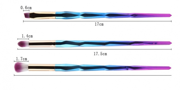 Professionelle, skånsomme makeup-pensler 7-pak, Diamond