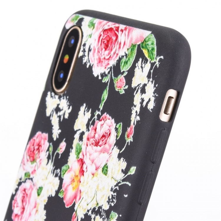 Bagcover til iPhone X/XS, Blomster
